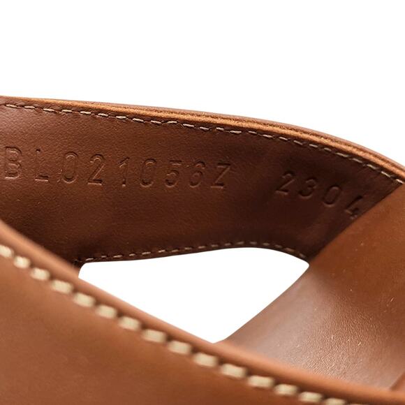 Hermes Oran Women's Leather Slide H Sandals Gold Brown EU 38 US 7.5 - New $840 - Picture 8 of 8